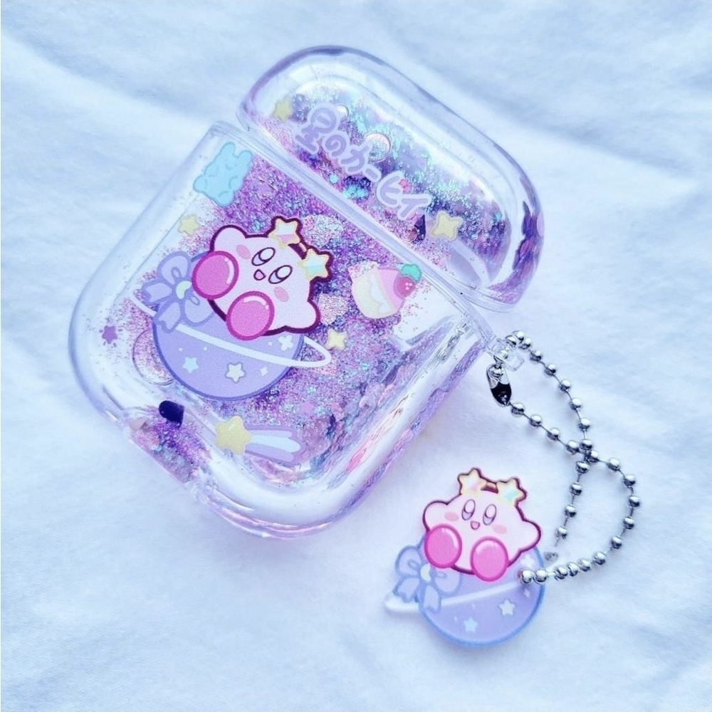 Kirby Purple Glitter Liquid Shaker Airpod Pro Case